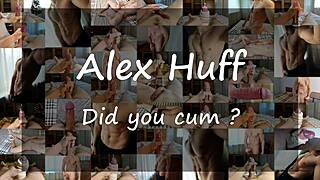 alex huff jerks off with new toy, cumming lots and moaning softly