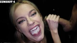lindsey scores big with 8 wild cumshots today