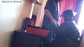 Cctv Camera Catches Secretary Sucking Boss's Cock