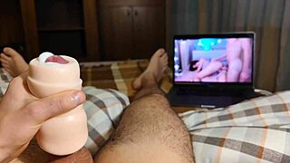 alex huff jerks off with new toy, cumming lots and moaning softly