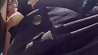 chubby cutie with big tits gives juicy outdoor pov blowjob. she plays with cum like a pro.