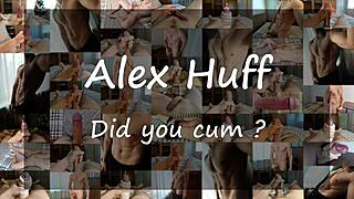 alex huff jerks off with new toy, cumming lots and moaning softly