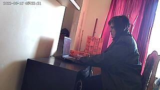 Cctv Camera Catches Secretary Sucking Boss's Cock