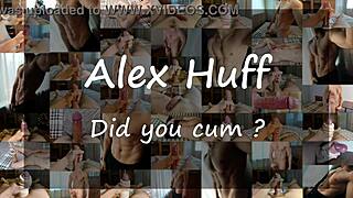 alex huff jerks off with new toy, cumming lots and moaning softly