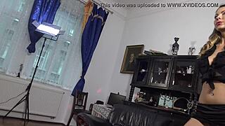 Wow, Lena's Tight Pussy Shines in First Casting Striptease for Leon Lambert!