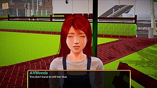 in my new family, the redhead teen interacts with cartoon amateurs