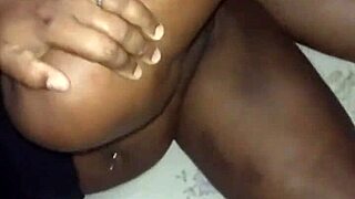 In a homemade blowbang, an ebony slut with big tits and ass reaches intense orgasms from banging