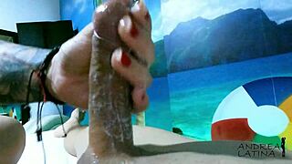 she gives him a handjob during a couple's massage