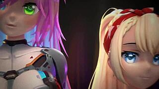 Hentai VTuber Cosmic Faith rocks sexy Christmas underwear in 3D VRChat.