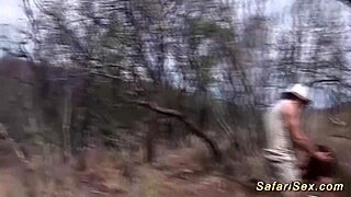 African Women Take Monster Cock In Rough Outdoor Threesome