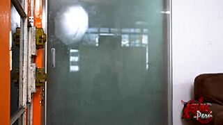 peruana loving cock in casting, cum inside