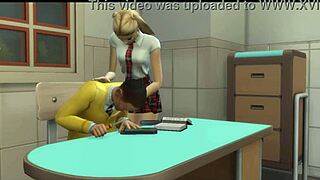 professor passionately fucks student in class