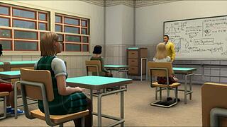 professor passionately fucks student in class