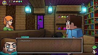 getting sucked near my oblivious girlfriend in hornycraft parody fun
