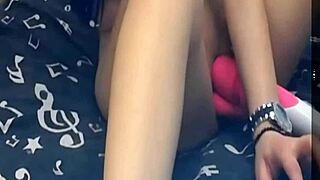 Girl plays with two vibrating dildos for pleasure