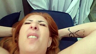 Does petite redhead wife get creampied after workout fuck?