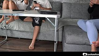 big booty tattooed babe rides hard in homemade cowgirl action