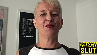 Does Scarla swallow after blowjob and facial in hardcore domination?