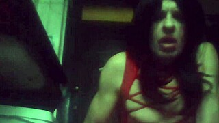 tranny bitch cumshot with dildo and cock