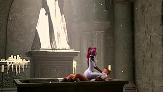 3DGSpot - Busty Elf Overpowers Man in Fight for Hard Cock Reward