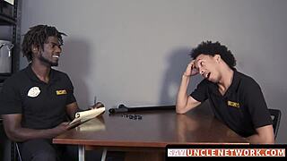 Wow! Muscle Security Officer Bareback Pounds Gay Guy After Hot Blowjob