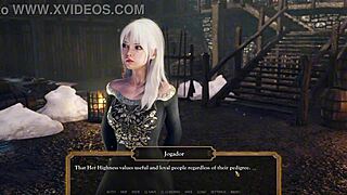 fucking hot babe in the castle tower with big boobs