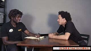 Wow! Muscle Security Officer Bareback Pounds Gay Guy After Hot Blowjob