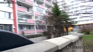 Natural Euro Amateur Couple Sucks And Fucks Monster Cock In Public POV