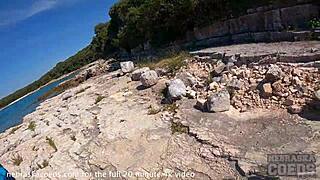 Hot Chick Naked Masturbating on Public Beach