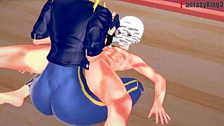 Chun-li engages in street fighter battle with fantasy elements