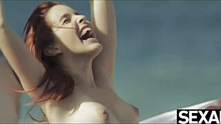 Two Hot Redheads Dive into Wild Lesbian Sex on Beach