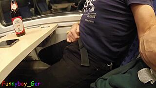 Damn, third cumshot attempt on a moving train today