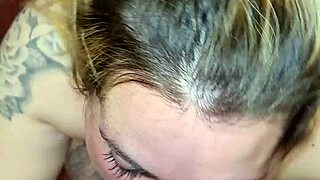 blonde amateur deepthroats and squirts during anal sex