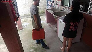 Housewife Pays Technician With Ass