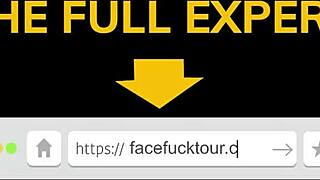 Curvy busty big tits pale whore upside down sloppy rough deep throat face fuck throat pie