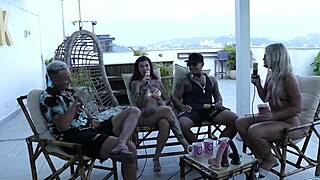 Brazilian swingers explore anal plugs in sheer lingerie 😈