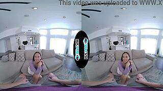 WetVR huge thick dick slides deep into skinny brunette