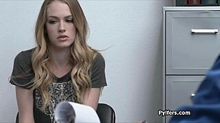 Bending over is the only solution for this blonde teen