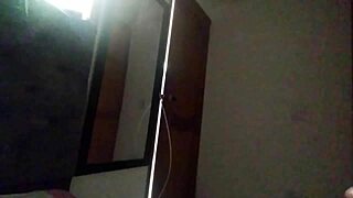 yo, this sexy chica in a dress caught me jerking and got creampied!