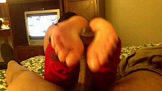saturday footjob with black cock