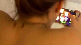 Creampied while playing on the phone in wild doggystyle action. Romanian babe takes big cock with wet moans.