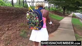 MsNovember's face painted with huge facial from monster cock! She grips her nipples!