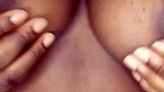 Chubby British babe spreads ass for solo lesbian masturbation.