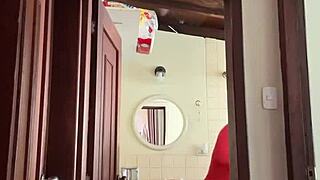 my cute milf neighbor is creampied in the bathroom! 😍