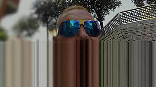 He scores a sneaky outdoor blowjob, then brings her home for intense pounding