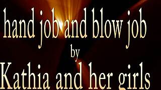 Blonde In Gloves Gives Fantastic Blowjob And Handjob For Cumshot?