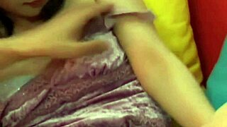 Japanese teen in lingerie explores toys gently