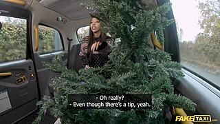 Fake Taxi petite Asian Lia Lin gives hot POV blowjob. Hardcore sex rocks her Christmas jumper in the car.
