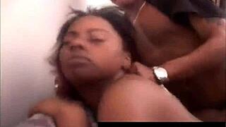 newbie black whore gets gangbang by 3 big black cocks full video