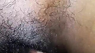 Ebony Brunette Spreading Tight Pussy In Bedroom With Big Ass And Curly Hair